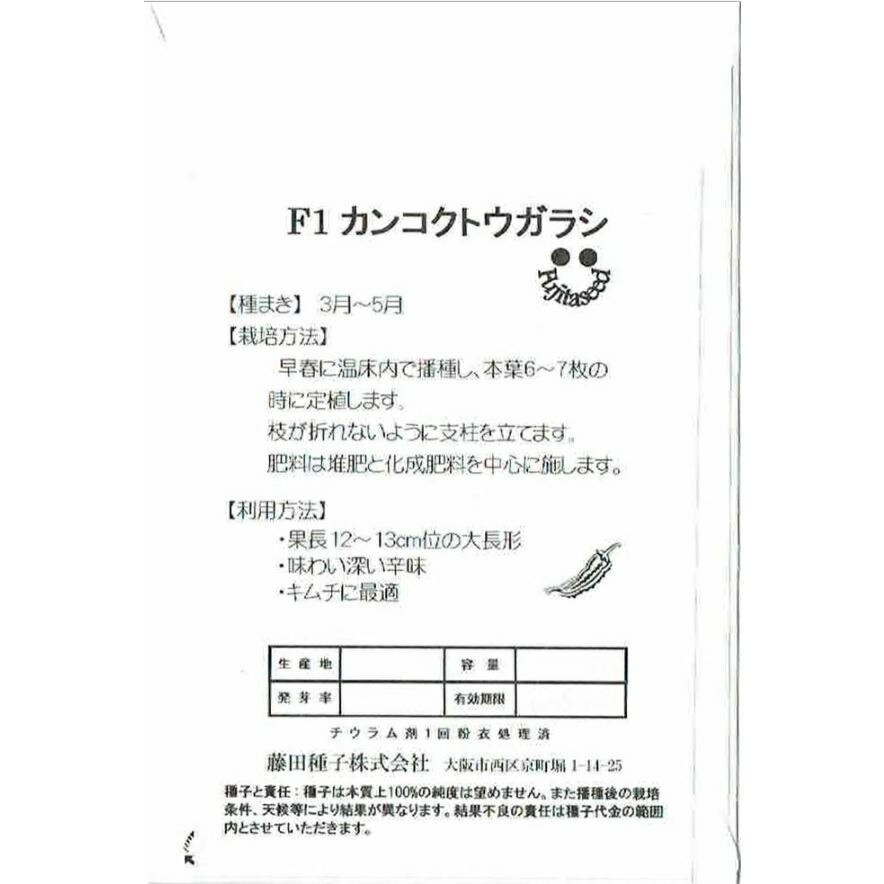 藤田種子　カンコクトウガラシ　約20粒｜nikkoseed2012｜02