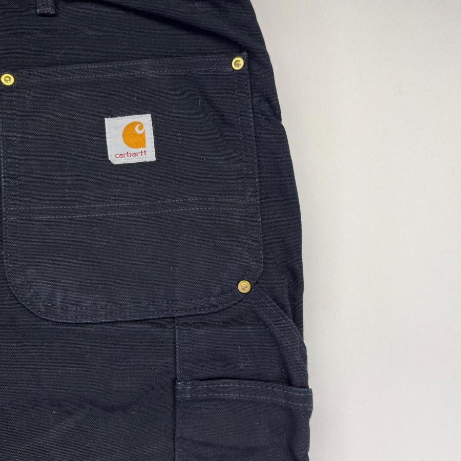 古着 カーハート Carhartt USA製 ダック パンツ ペインター ダブルニー ワーク 大きいサイズ w46×L30  ブラック系 メンズ Carhartt（カーハート） 古着 Carhartt USA製 ダック パンツ