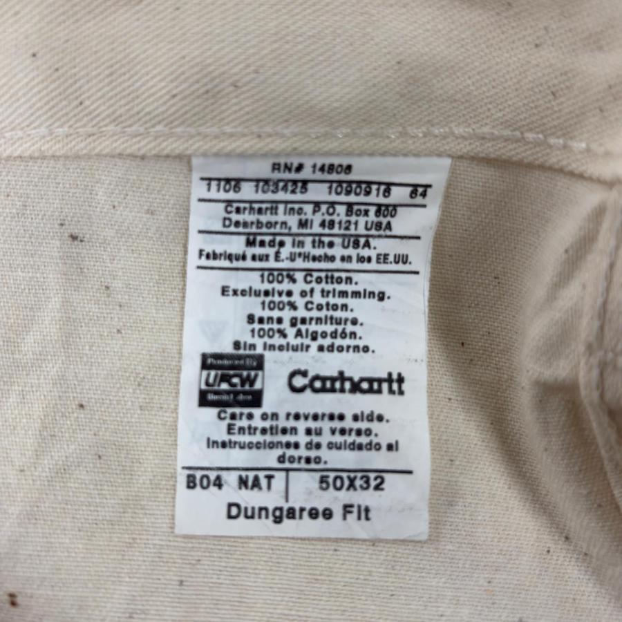 古着 デッドストック カーハート Carhartt USA製 ダック パンツ ペインター ダブルニー 大きいサイズ W50 L32  ホワイト系 メンズ Carhartt（カーハート） 古着 デッドストック Carhartt USA製 ダック