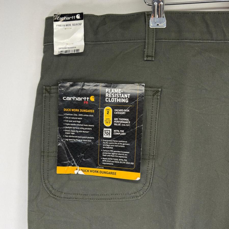 古着 デッドストック カーハート Carhartt ダック パンツ ペインターパンツ ジップ スパナポケット W50 L32  グリーン系 メンズ Carhartt（カーハート） 古着 デッドストック ダック パンツ