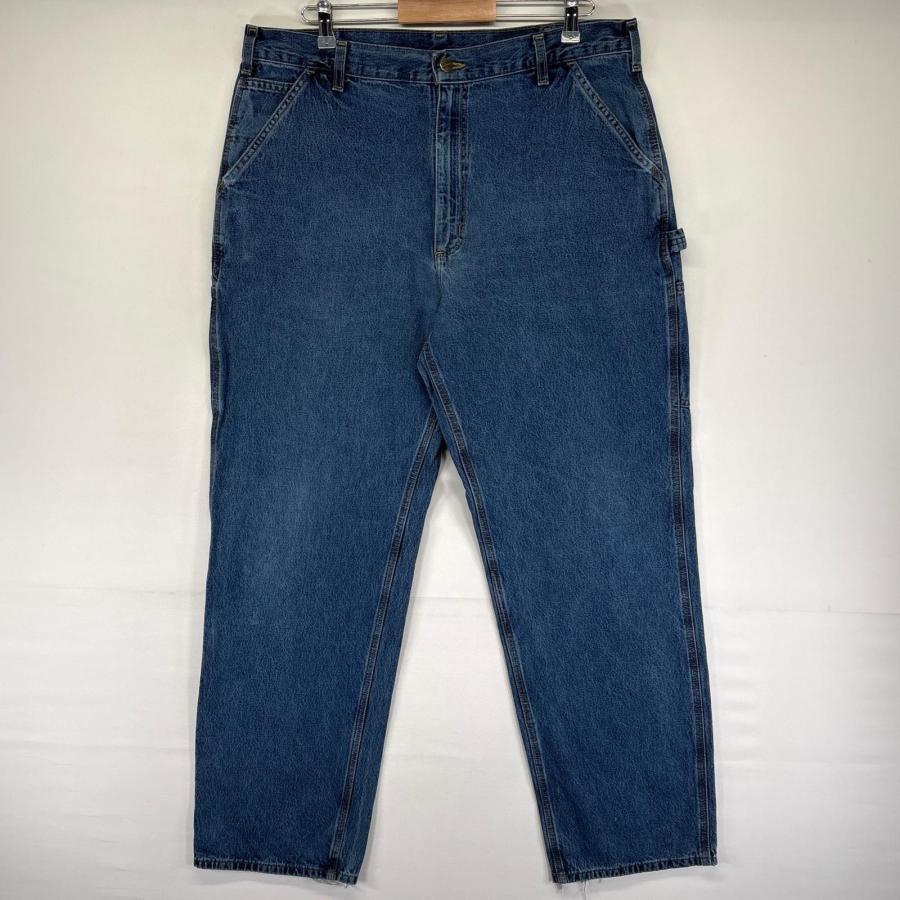 古着 カーハート Carhartt デニム パンツ Gパン デニム ペインター 大きいサイズ ワークパンツ ワンポイント W38×L28  ブルー系 メンズ Carhartt（カーハート） 古着 デニム パンツ ペインターパンツ ワン