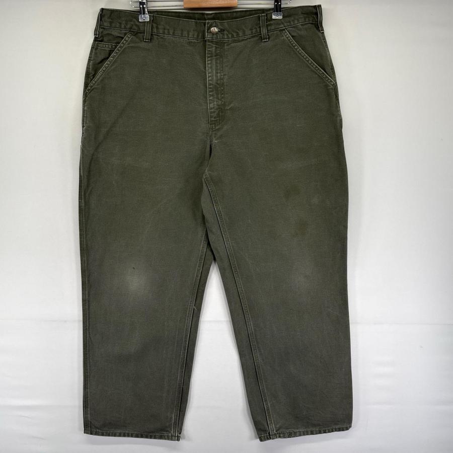 古着 カーハート Carhartt ダック パンツ ペインター ワーク 大きいサイズ ハンマーループ  グリーン系 メンズ Carhartt（カーハート） 古着 ダック パンツ ペインターパンツ 大きい