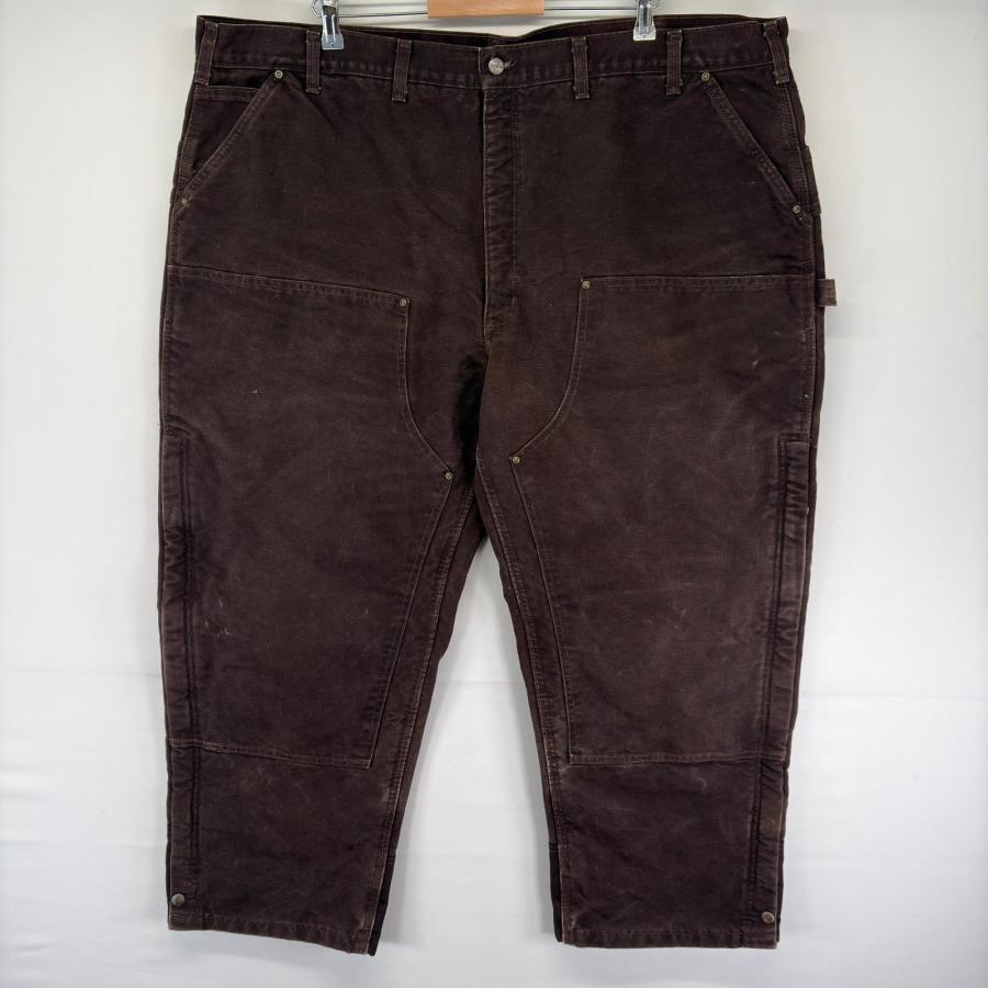 古着 カーハート Carhartt ダック パンツ ペインター  ダブルニー 大きいサイズ 中綿 ハンマーループ W50 L30  ブラウン系 メンズ Carhartt（カーハート） 古着 ダック パンツ ペインター ダブルニー