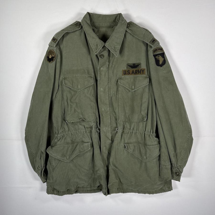 古着 ミリタリージャケット Mー51 フィールドジャケット ワッペン 米軍   オリーブグリーン メンズ USA古着 ミリタリージャケット Mー51 フィールドジャケット ワッペン