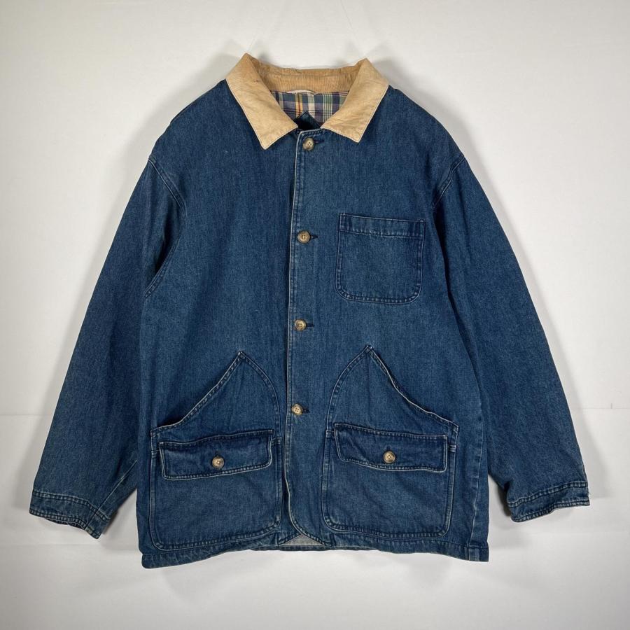 80〜90′sチョアコート ハンティングジャケット カバーオール コーデュロイ襟 90年代 Eddie Bauer エディーバウアー ハンティングジャケット