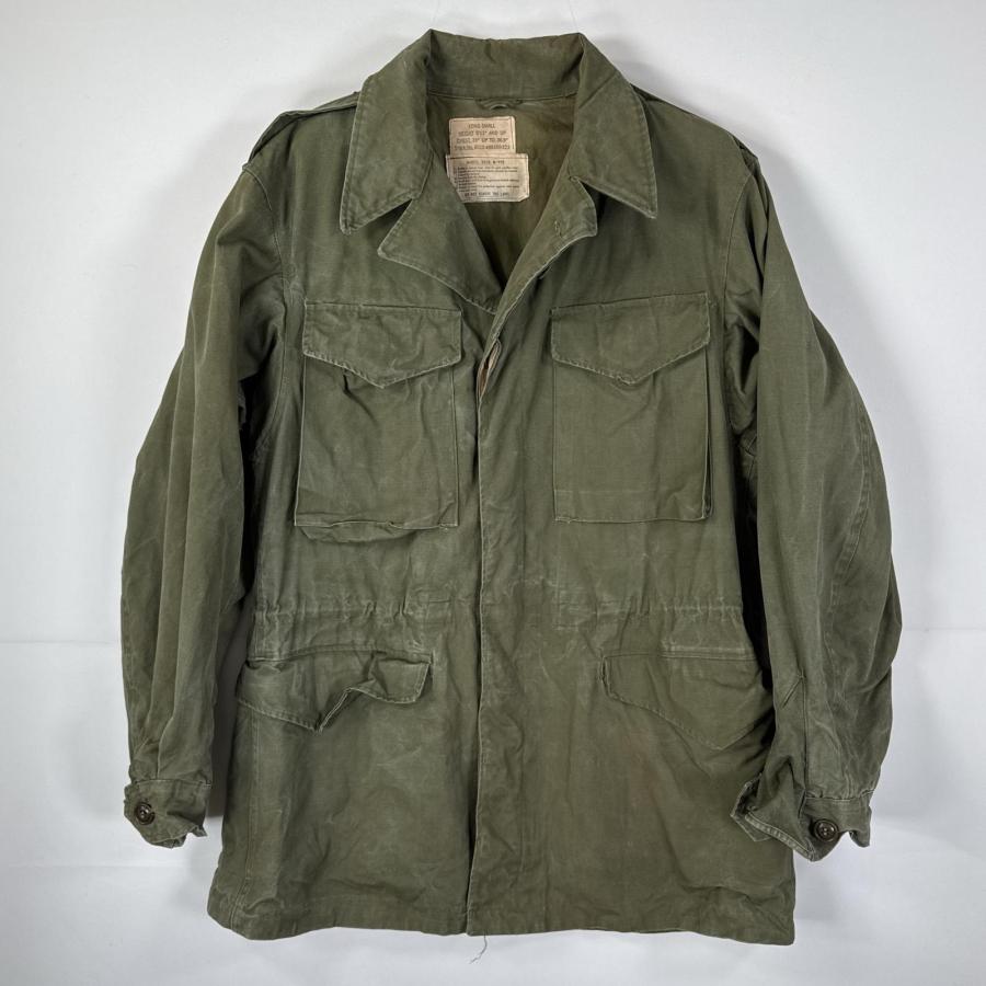 古着 ヴィンテージ ミリタリージャケット M-1950 M-50 フィールドジャケット 実物 米軍 long small  オリーブグリーン メンズ USA古着 ヴィンテージ ミリタリージャケット M-1950 M-50 フィールド