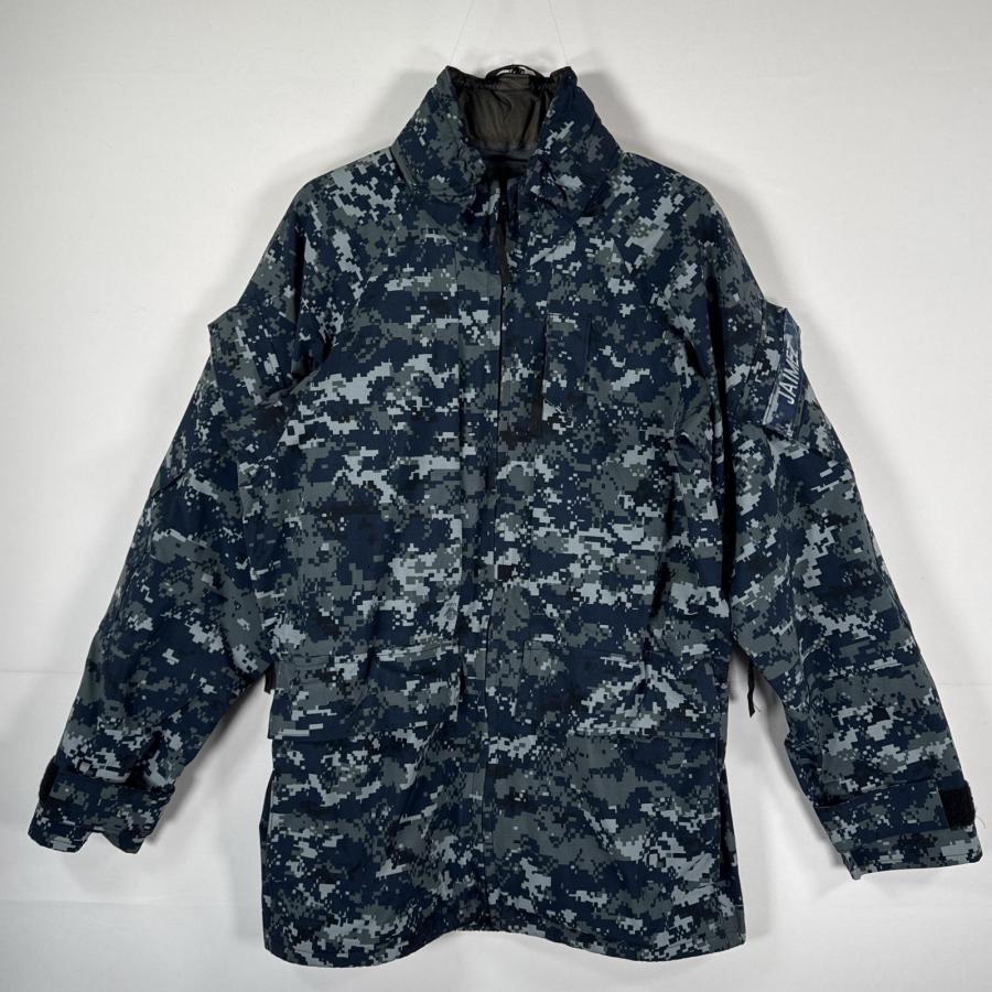 古着 ミリタリージャケット ECWCS GORE-TEX デジカモ ゴアテックスパーカー カモフラ 迷彩 実物 米軍 medium long  ネイビー メンズ USA古着 ミリタリージャケット ECWCS GORE-TEX デジカモ ゴアテックス