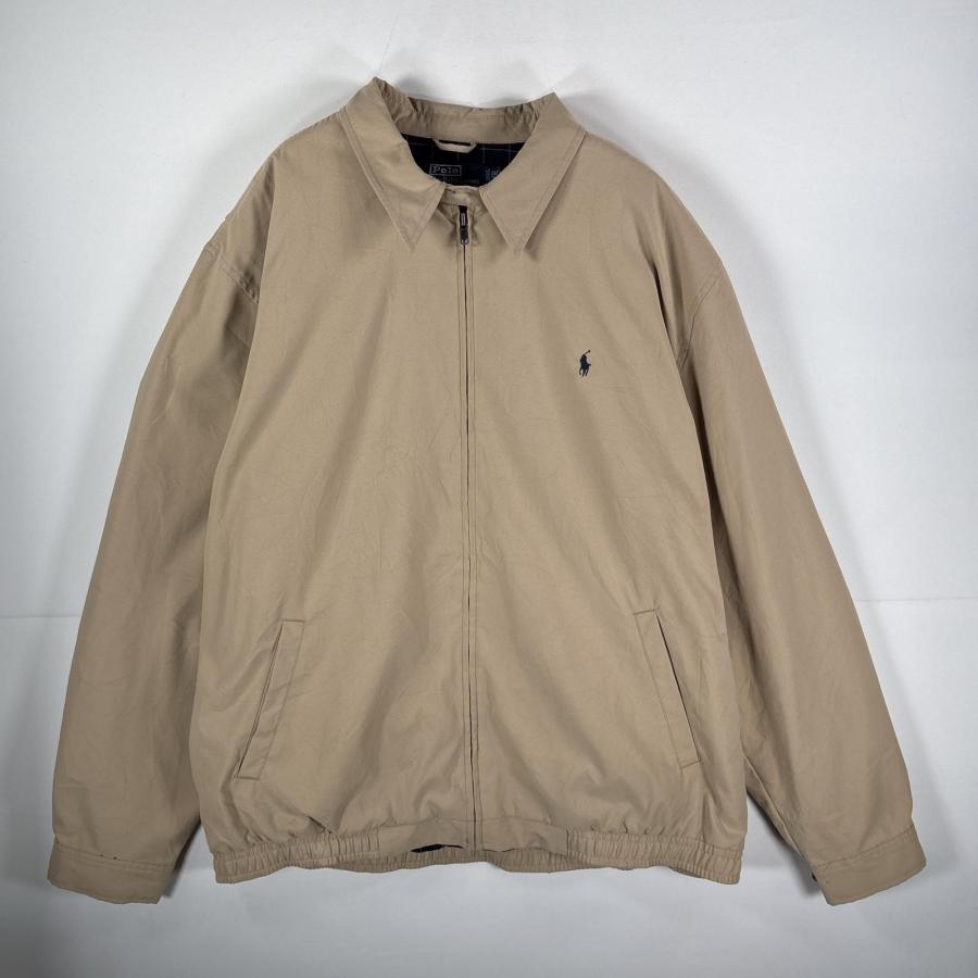 古着 90s/90年代 ポロバイラルフローレン Polo by Ralph Lauren スウィングトップジャケット 裏地チェック 2LTTALL  ベージュ メンズ USA古着 90's/90年代 ポロバイラルフローレン Polo by Ralph Lauren