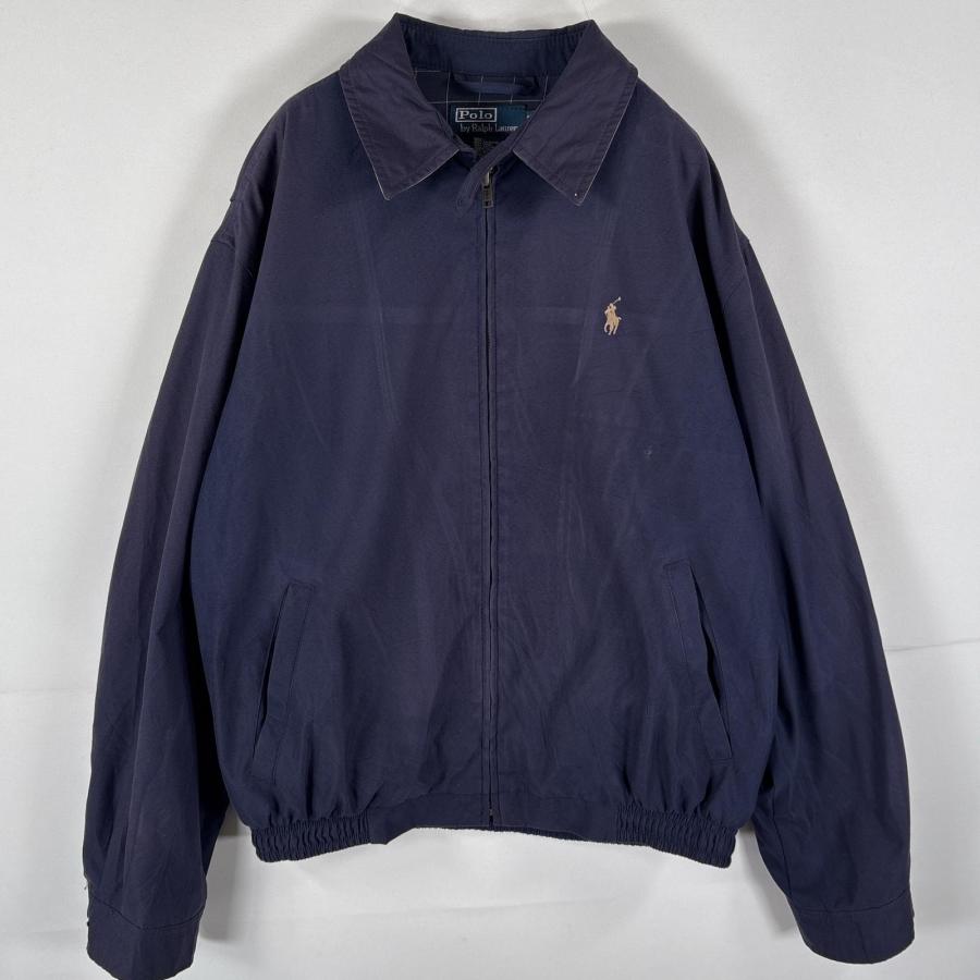 古着 90s/90年代 ポロバイラルフローレン Polo by Ralph Lauren スウィングトップジャケット ワンポイントロゴ M  ネイビー メンズ 古着 90's/90年代 ポロバイラルフローレン Polo by Ralph Lauren