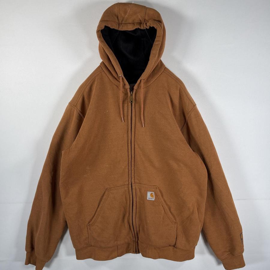 90s カーハート　ジップアップパーカー　キャメル 裏サーマル　M 中古・古着通販】CarHartt (カーハート) 裏サーマルジップパーカー