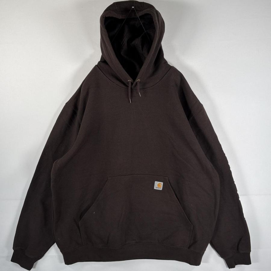 Carhartt（カーハート） 古着 パーカー 大きいサイズ 袖ラバープリント 