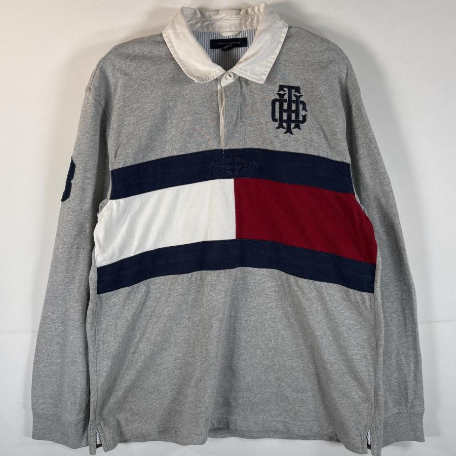 古着 トミーヒルフィガー TOMMY HILFIGER 長袖 ラガーシャツ デカ 
