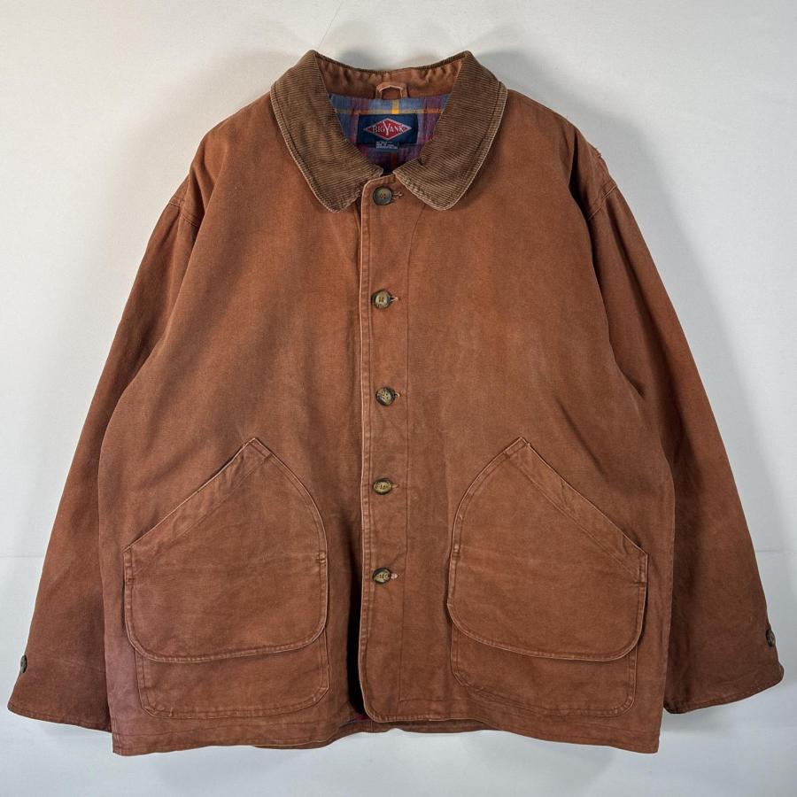 古着 90's/90年代 ビッグヤンク BIG YANK ダック ハンティングジャケット カバーオール 裏地チェック 大きいサイズ XL  ブラウン系 メンズ 古着 90's/90年代 ビッグヤンク BIG YANK ダック ハンティング