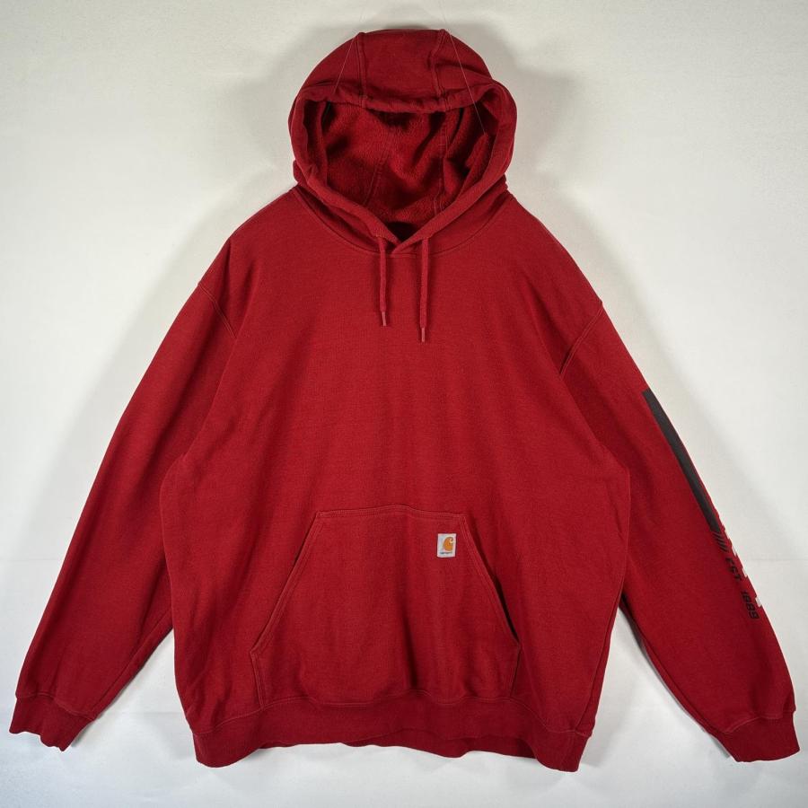 Carhartt 古着 カーハート パーカー スウェット 袖ロゴプリント