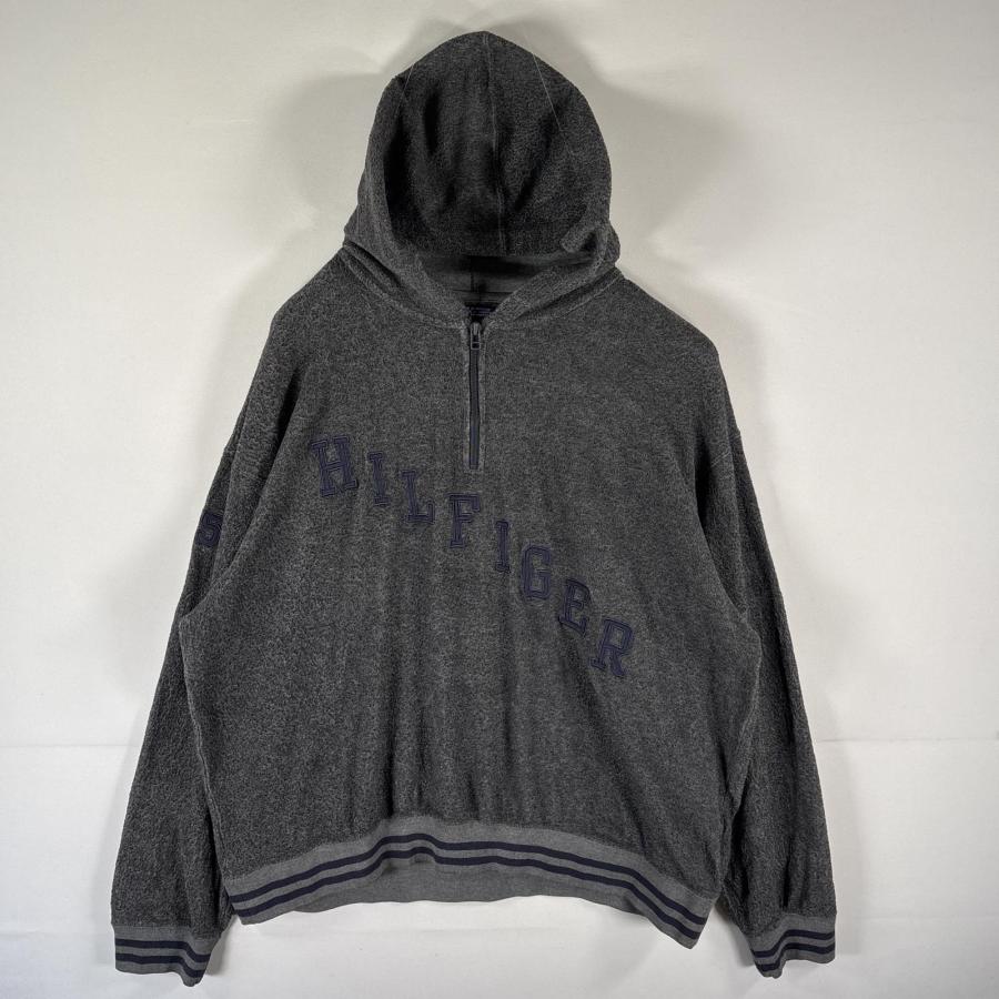 古着 トミーヒルフィガー TOMMY HILFIGER パーカー スウェット ハーフ 