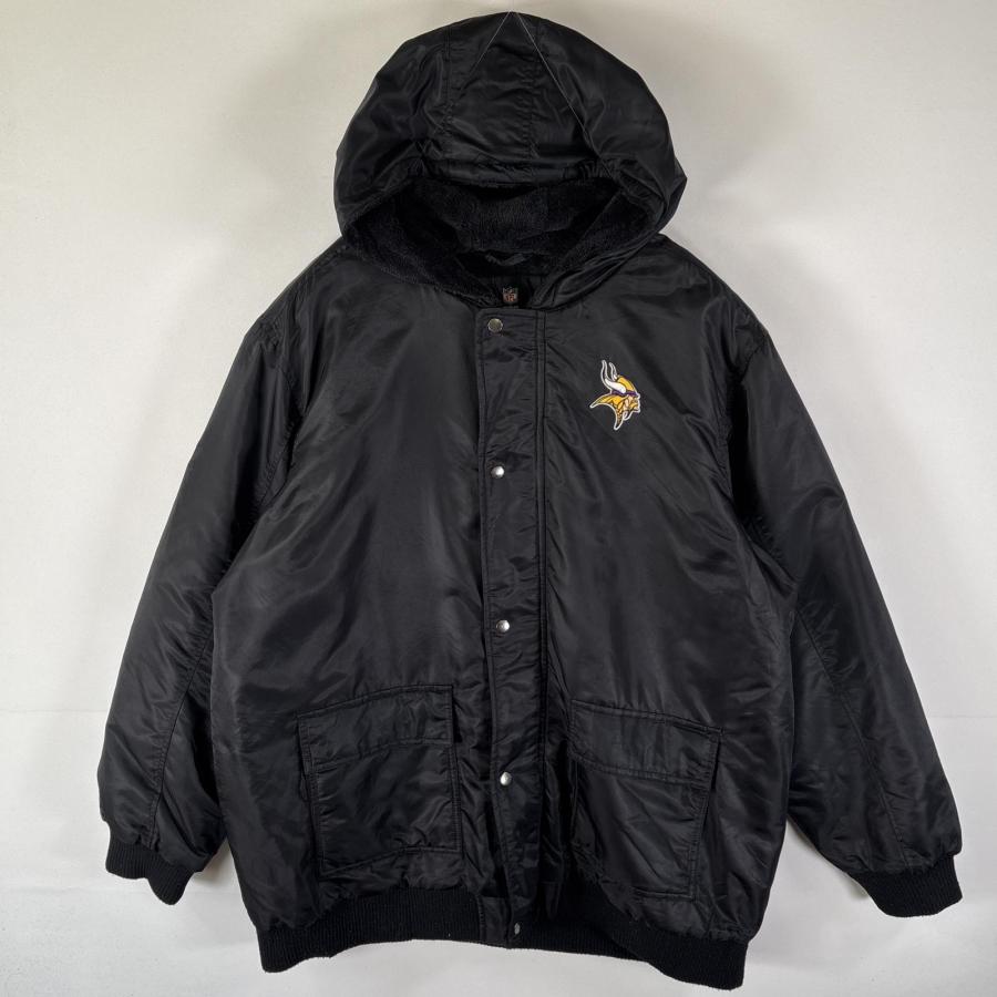 古着 NFL PROLINE ナイロンジャケット パーカー フルジップ バックロゴ 
