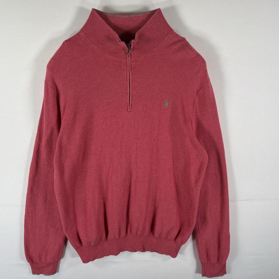 【希少カラー】ポロラルフローレン ハーフジップ コットンニット ピンク L POLO RALPH LAUREN（ポロ・ラルフローレン） 古着 セーター ハーフ