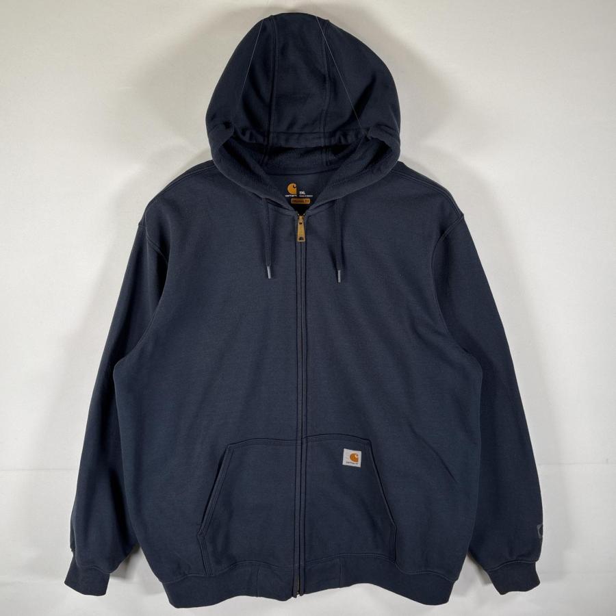 カーハート フルジップパーカー スウェット フーディ ネイビー XL相当 7 Carhartt 古着 カーハート パーカー フルジップ スウェット