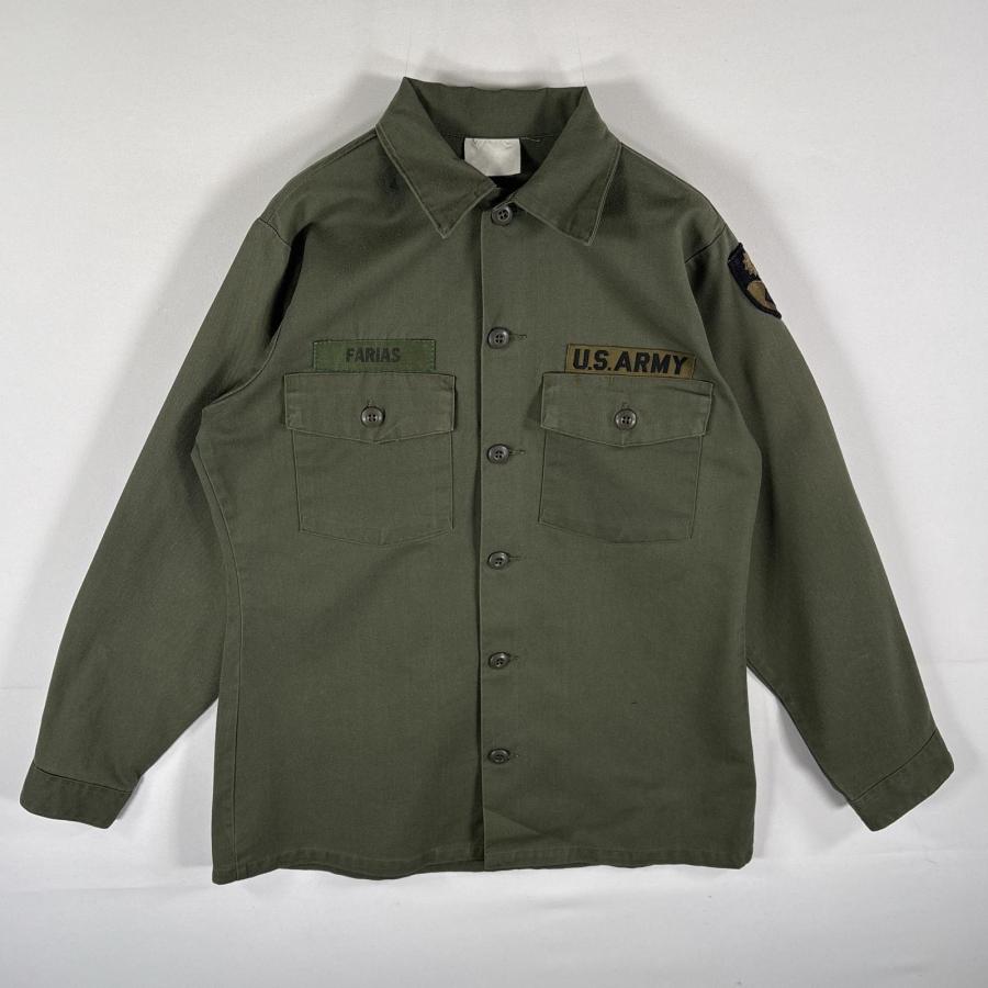 古着 長袖 ユーティリティシャツジャケット コンバットシャツ ワッペン