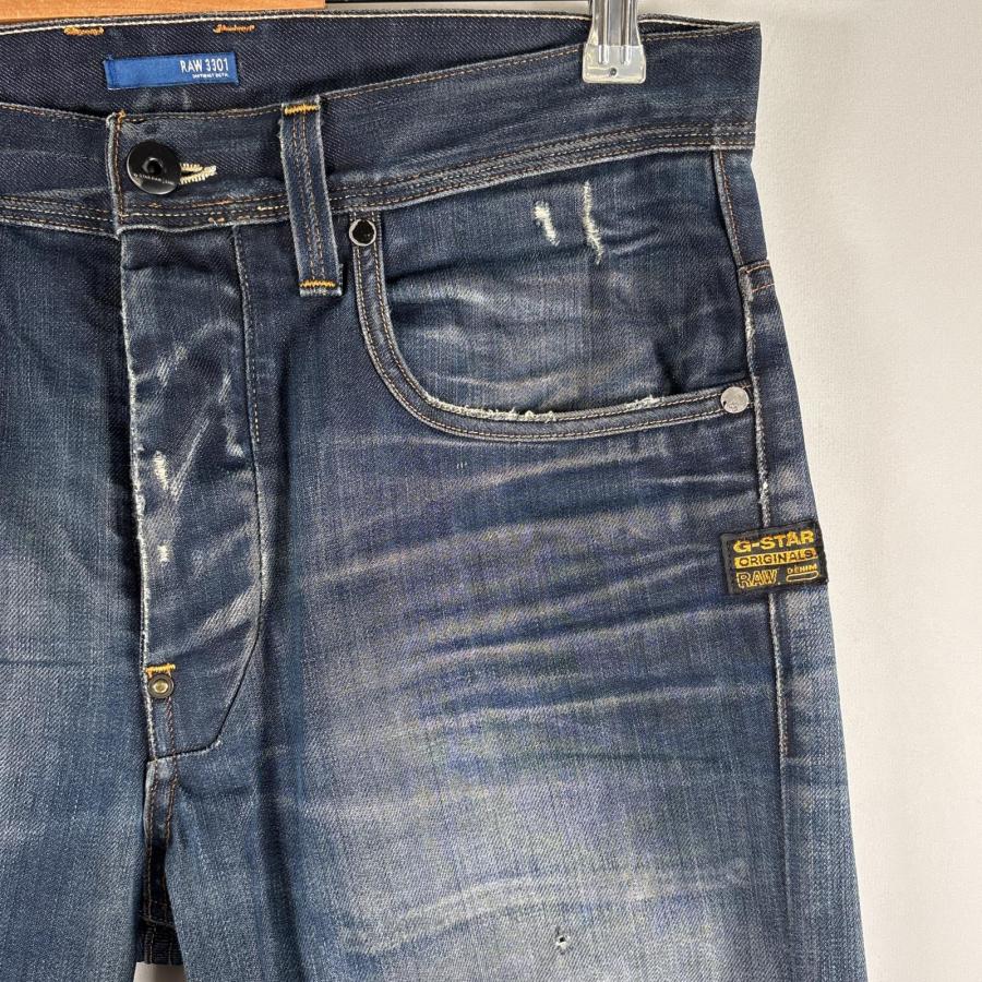 古着 ジースターロゥ G-STAR RAW イタリア製 デニムパンツ ダメージ