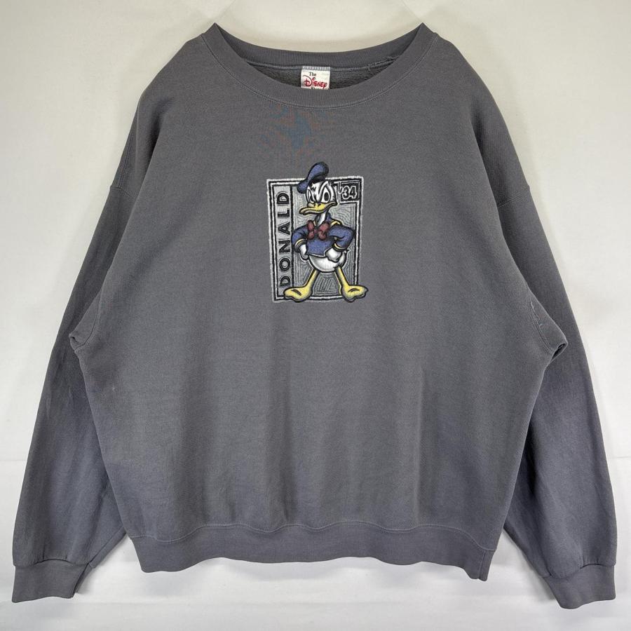 ヴィンテージ 90s USA製 ディズニー ドナルドダック スウェット グレー 