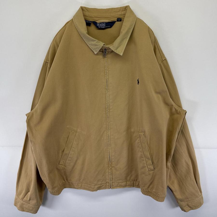 古着 ポロバイラルフローレン Polo by Ralph Lauren スウィングトップジャケット フルジップ ブルゾン ワンポイント XXL  ベージュ系 古着 ポロバイラルフローレン Polo by Ralph Lauren スウィングトップ