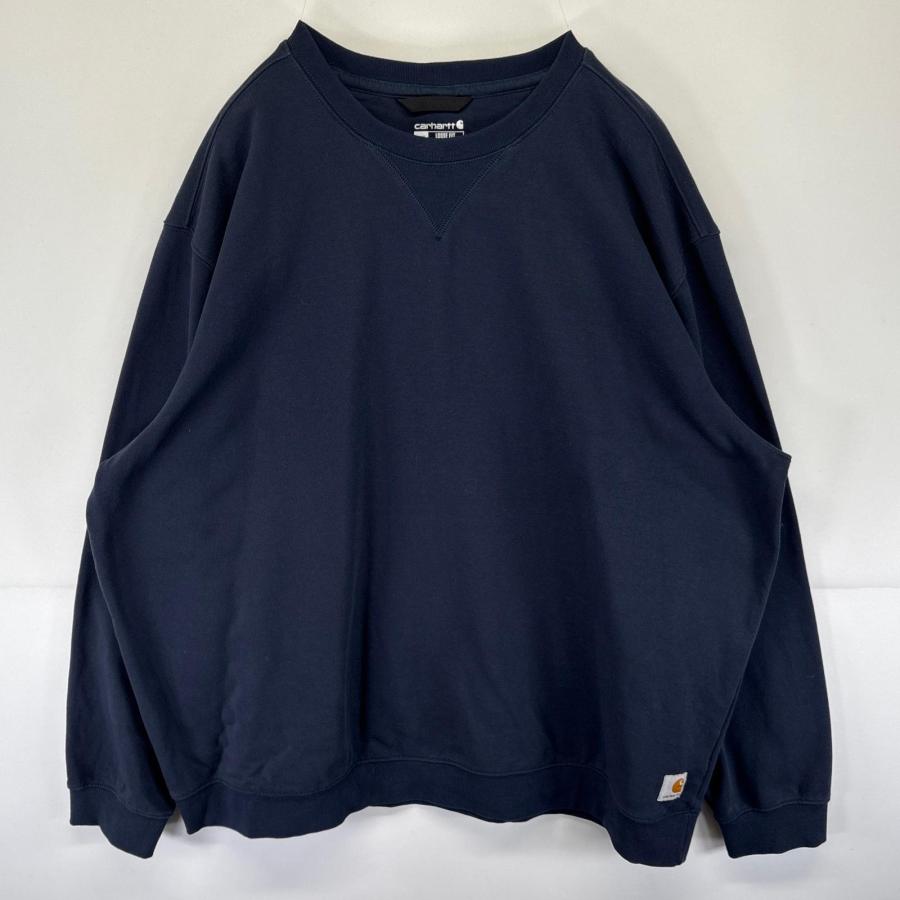 美品　Carhartt　XLサイズ　ヴィンテージ　スウェット　ネイビー Carhartt（カーハート） 古着 スウェット トレーナー クルーネック