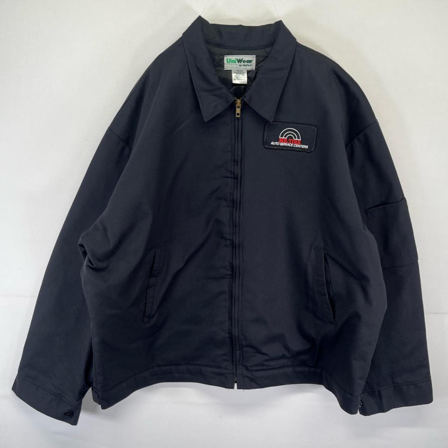 古着 ユニウェア Uni Wear ワークジャケット ワッペン フルジップ 中綿