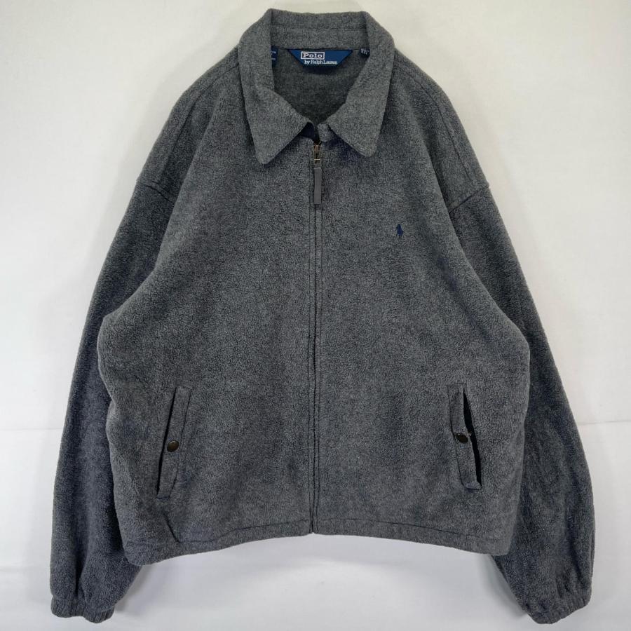古着 ポロバイラルフローレン Polo by Ralph Lauren フルジップフリースジャケット スウィングトップ ワンポイントロゴ XXL  グレー系 古着 ポロバイラルフローレン Polo by Ralph Lauren フルジップ