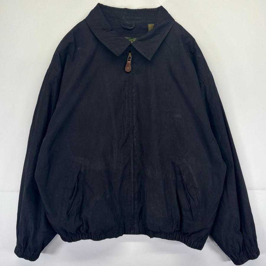 Timberland レザージャケット 本革 ヌバック スウィングトップ 黒 Timberland（ティンバーランド） 古着 スウィングトップジャケット