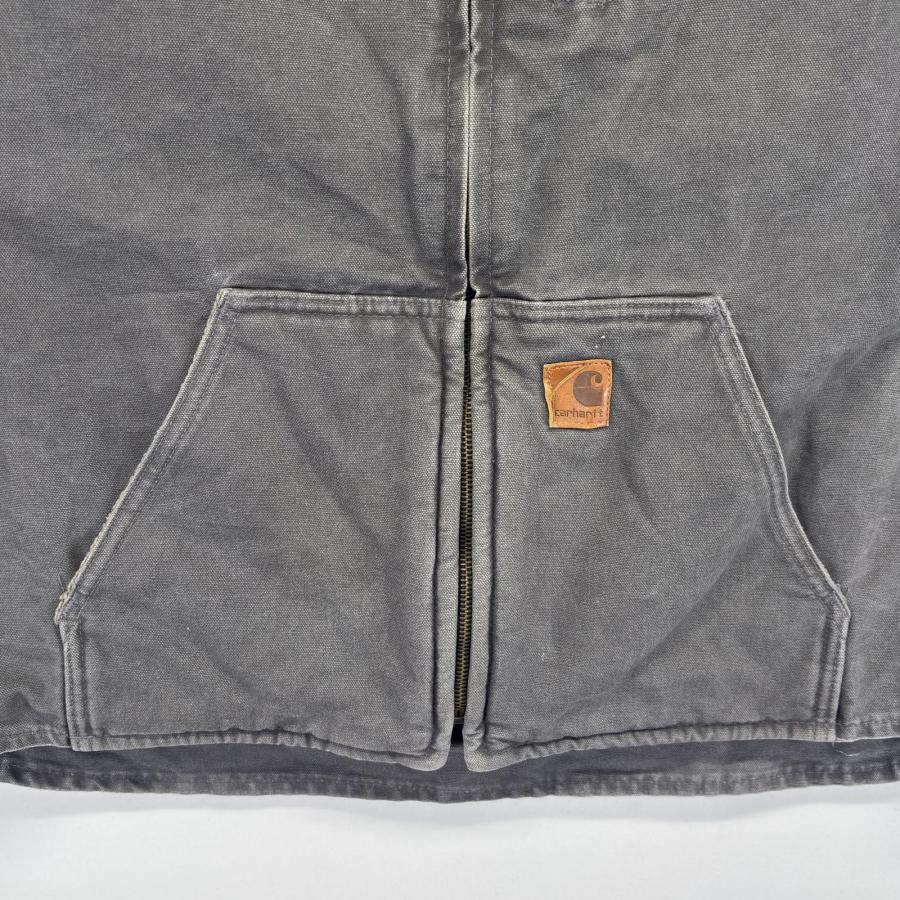 古着 カーハート Carhartt ダックベスト ボアライナー ワンポイントロゴ 大きいサイズ ワーク  ブラック メンズ Carhartt（カーハート） 古着 ベスト ダック 大きいサイズ ボア