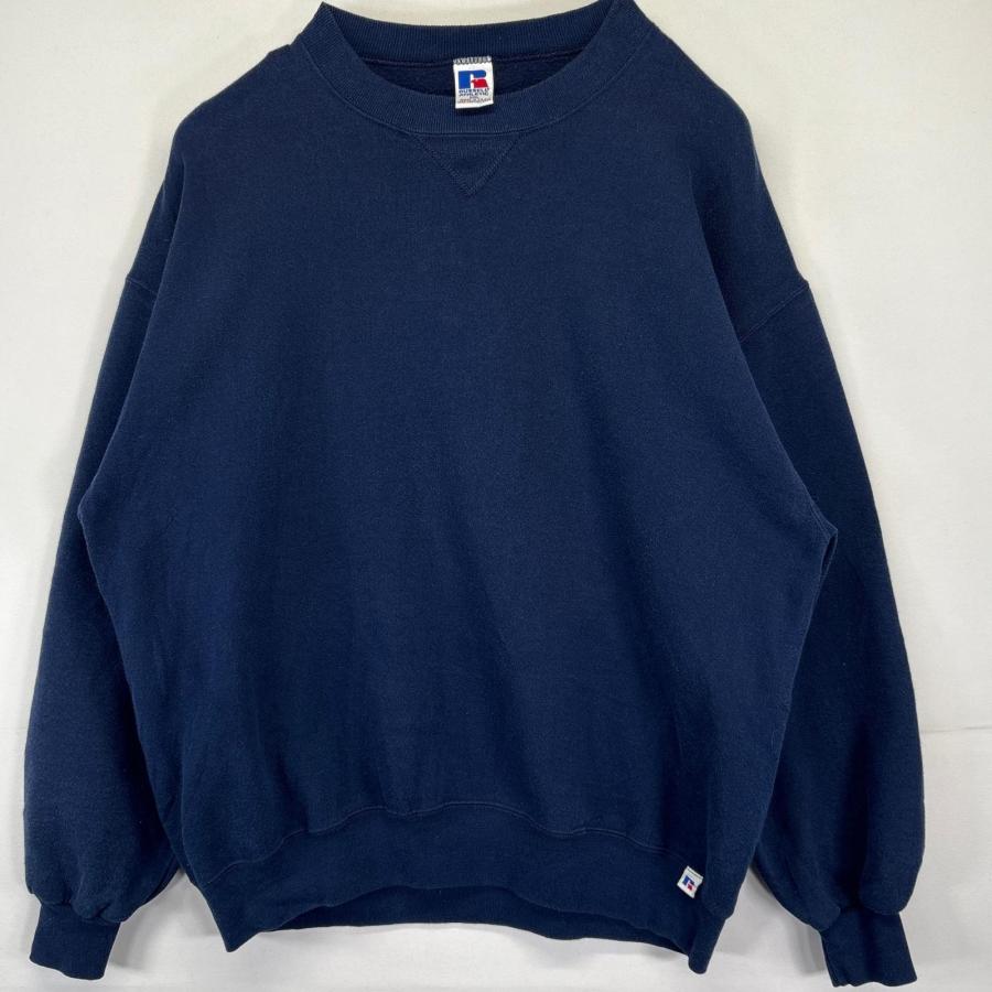 古着 90s/90年代 ラッセル Russell USA製 スウェット トレーナー 無地 クルーネック 大きいサイズ XXL  ネイビー メンズ 古着 90's/90年代 ラッセル Russell USA製 スウェット トレーナー 無地