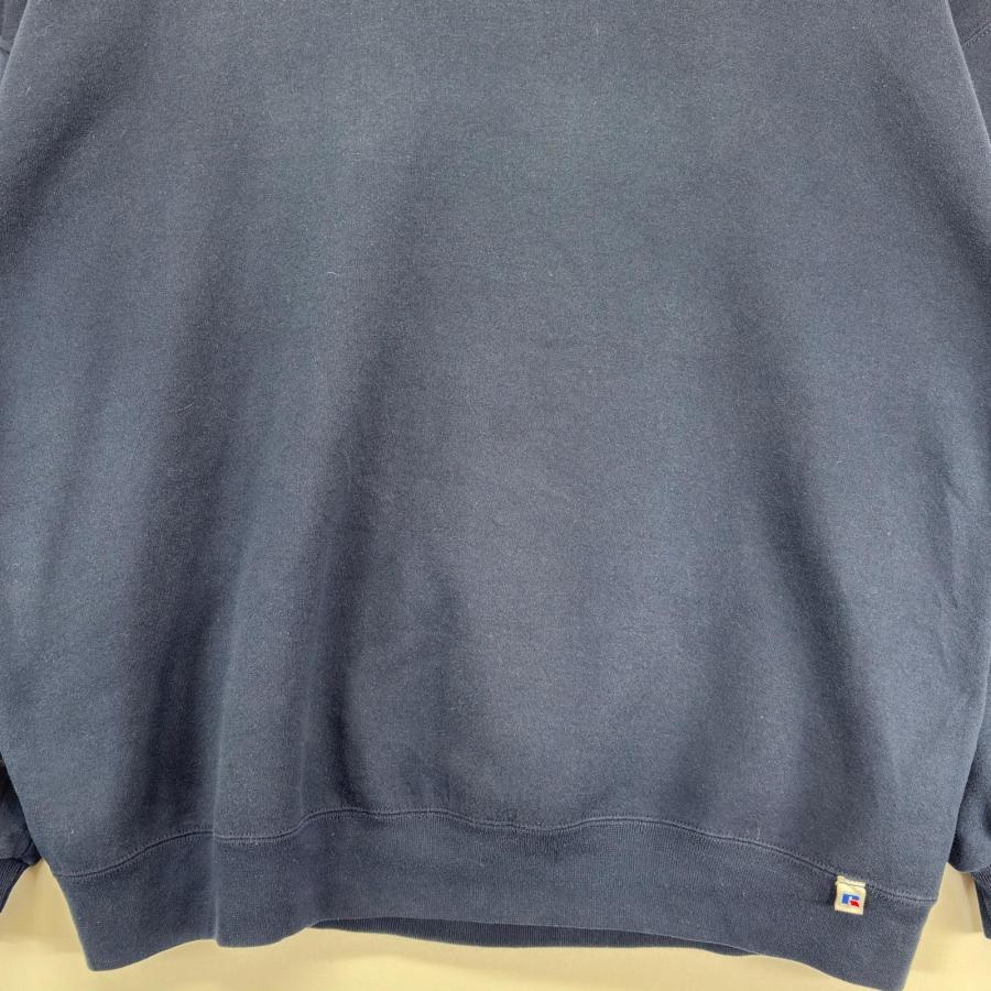古着 90s/90年代 ラッセル Russell USA製 スウェット クルーネック 大きいサイズ トレーナー 無地 ワンポイントロゴ 3XL  ネイビー 古着 90's/90年代 ラッセル Russell USA製 スウェット クルーネック