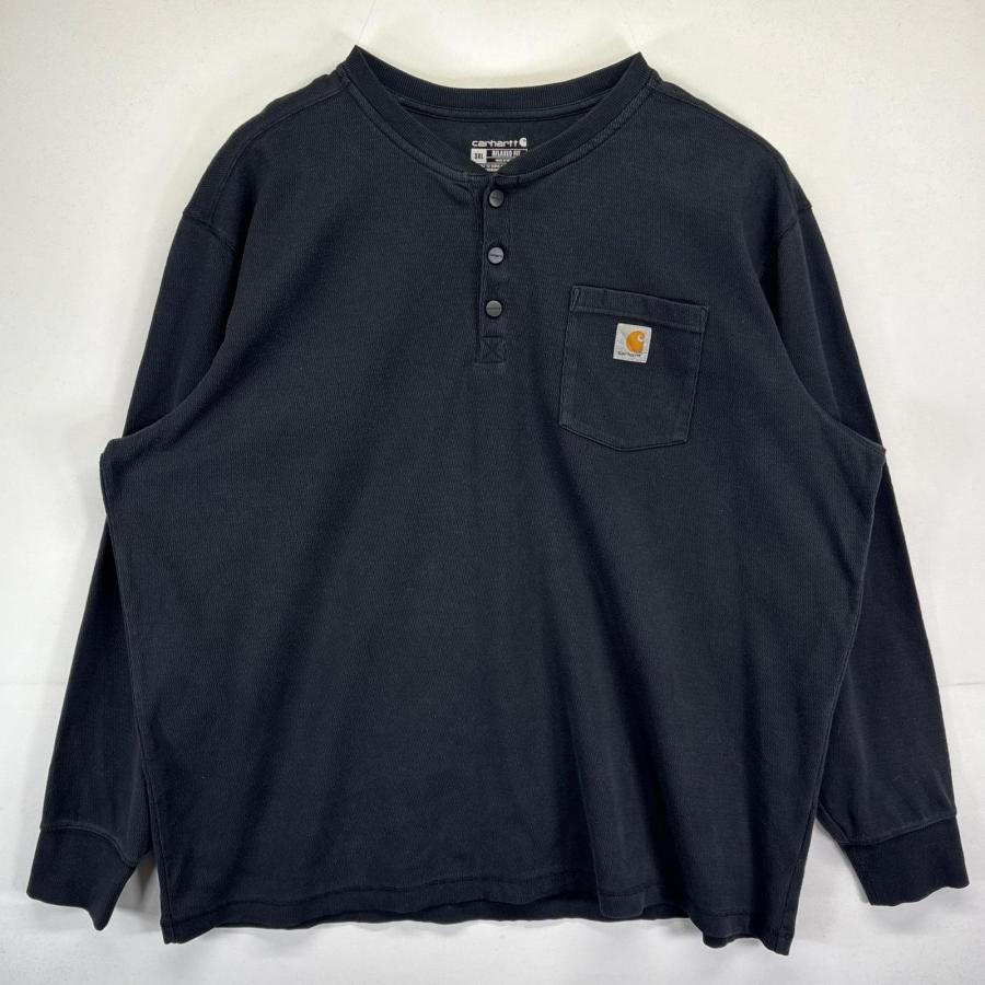 Carhartt（カーハート） 古着 長袖Tシャツ 大きいサイズ ハーフボタン 