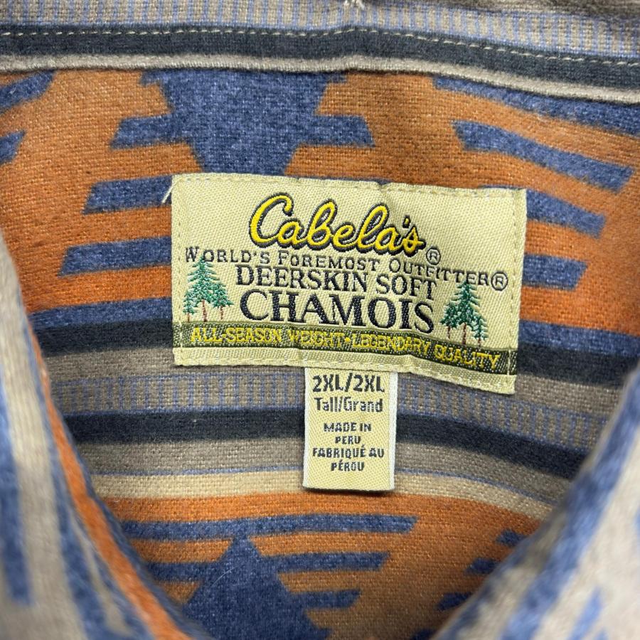 Cabela’sカベラス アウトドアシャツ M ネイティブ柄 ブルー×パープル系 Cabela'sカベラス アウトドアシャツ M ネイティブ柄 ブルー×パープル系