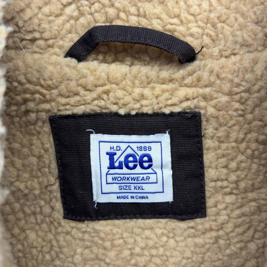 古着 リー Lee ベスト 大きいサイズ ダック地 裏地ボア フルジップ