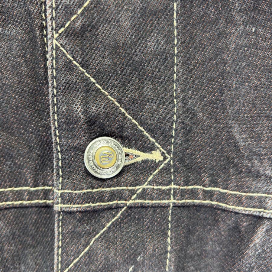 古着 ロカウェア Roca wear デニムジャケット 大きいサイズ ロゴ刺繍 G