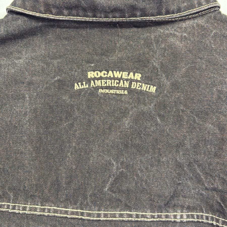 古着 ロカウェア Roca wear デニムジャケット 大きいサイズ ロゴ刺繍 G