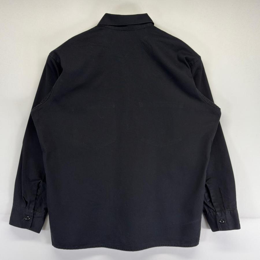 【美品古着】BEN DAVIS ブラックワークシャツ XL 古着 ベンデイビス BEN DAVIS USA製 長袖 ワークシャツ ハーフジップ
