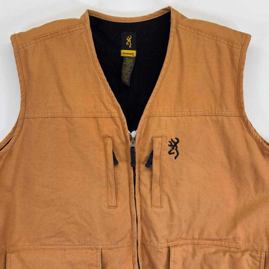 古着 BROWNING ベスト 大きいサイズ ダック地 アウトドア ワーク