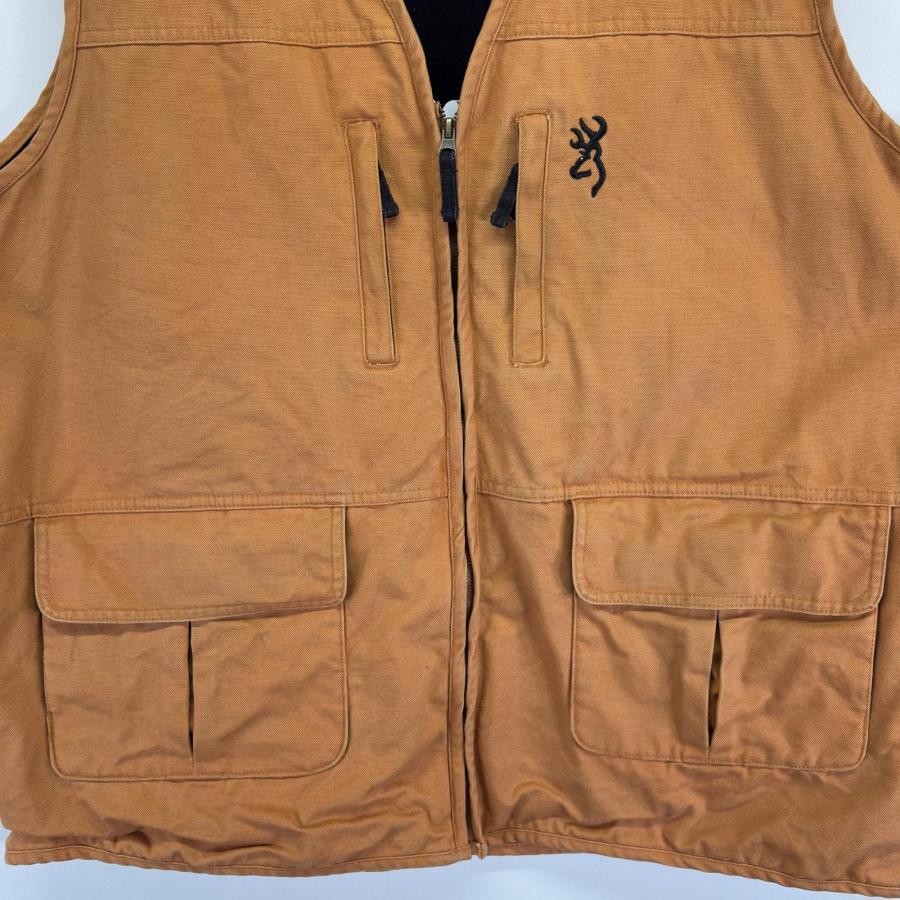 古着 BROWNING ベスト 大きいサイズ ダック地 アウトドア ワーク 