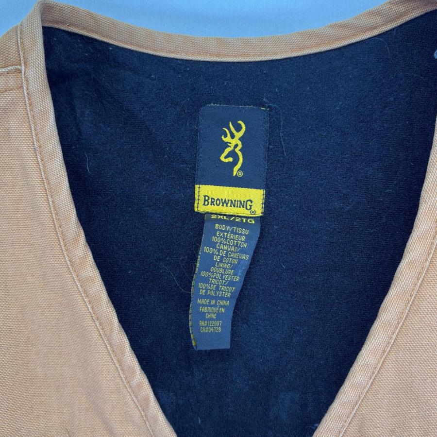 古着 BROWNING ベスト 大きいサイズ ダック地 アウトドア ワーク 