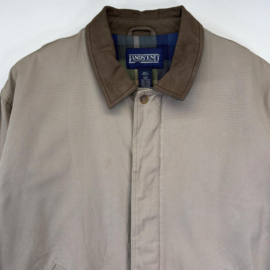 90-00's LANDS'END ランズエンド 襟レザー ダックジャケット 90-00's LANDS'END ランズエンド 襟レザー ダックジャケット 楽天市場