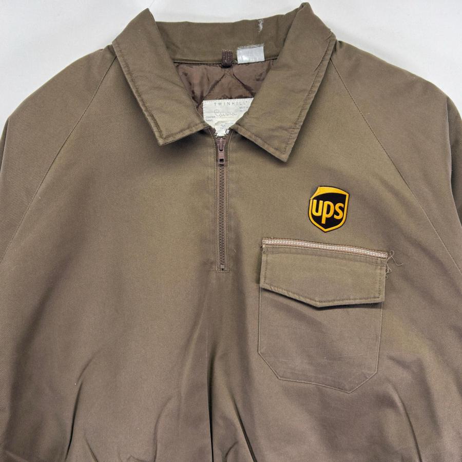 古着 TWIN HILL ワークジャケット ハーフジップ UPS 中綿 プルオーバー