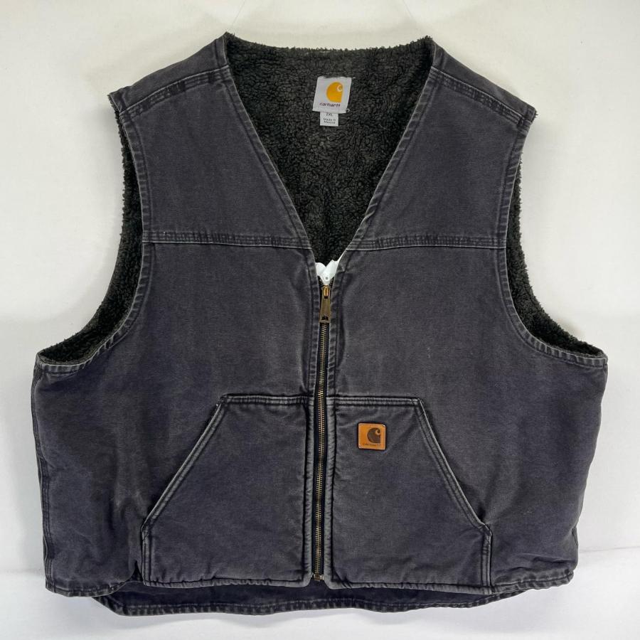 Carhartt（カーハート） 古着 ベスト ダック 裏ボア フルジップ ワーク