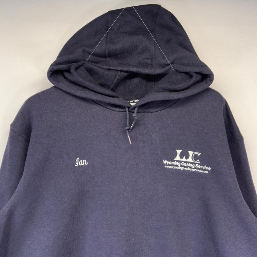 古着 美品 カーハート Carhartt パーカー 大きいサイズ 新品タグ トレーナー ワンポイントロゴ 企業刺繍 L  ネイビー メンズ Carhartt（カーハート） 古着 美品 パーカー 大きいサイズ 新品タグ