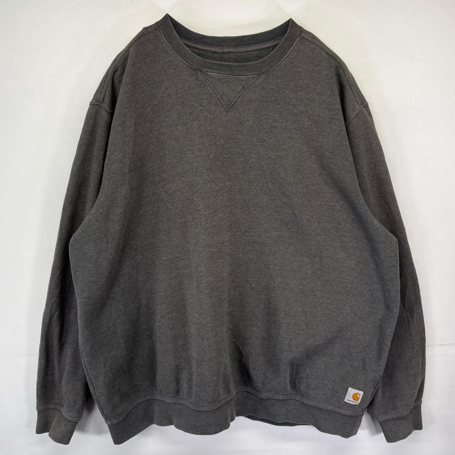 US企画 カーハート 前V ワンポイント スウェット メンズ L 古着 CARHARTT スエット ミッドウェイト 裏起毛 無地 クルーネック トレーナー Carhartt（カーハート） 古着 スウェット トレーナー クルーネック 前V