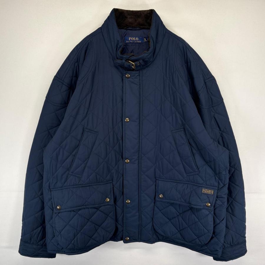 古着 ポロ・ラルフローレン POLO RALPH LAUREN ジャケット キルティング ハンティングタイプ チンスト  ネイビー系 メンズ POLO RALPH LAUREN（ポロ・ラルフローレン） 古着 ジャケット
