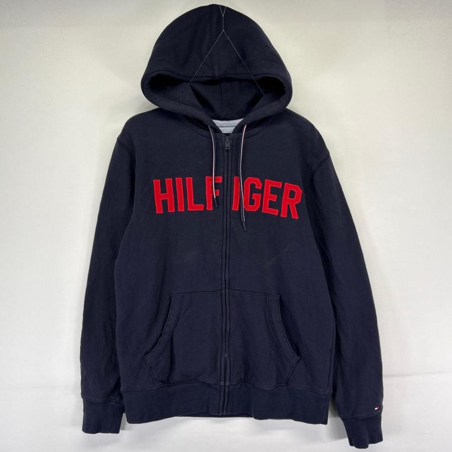 古着 トミーヒルフィガー TOMMY HILFIGER パーカー フルジップ 刺繍 