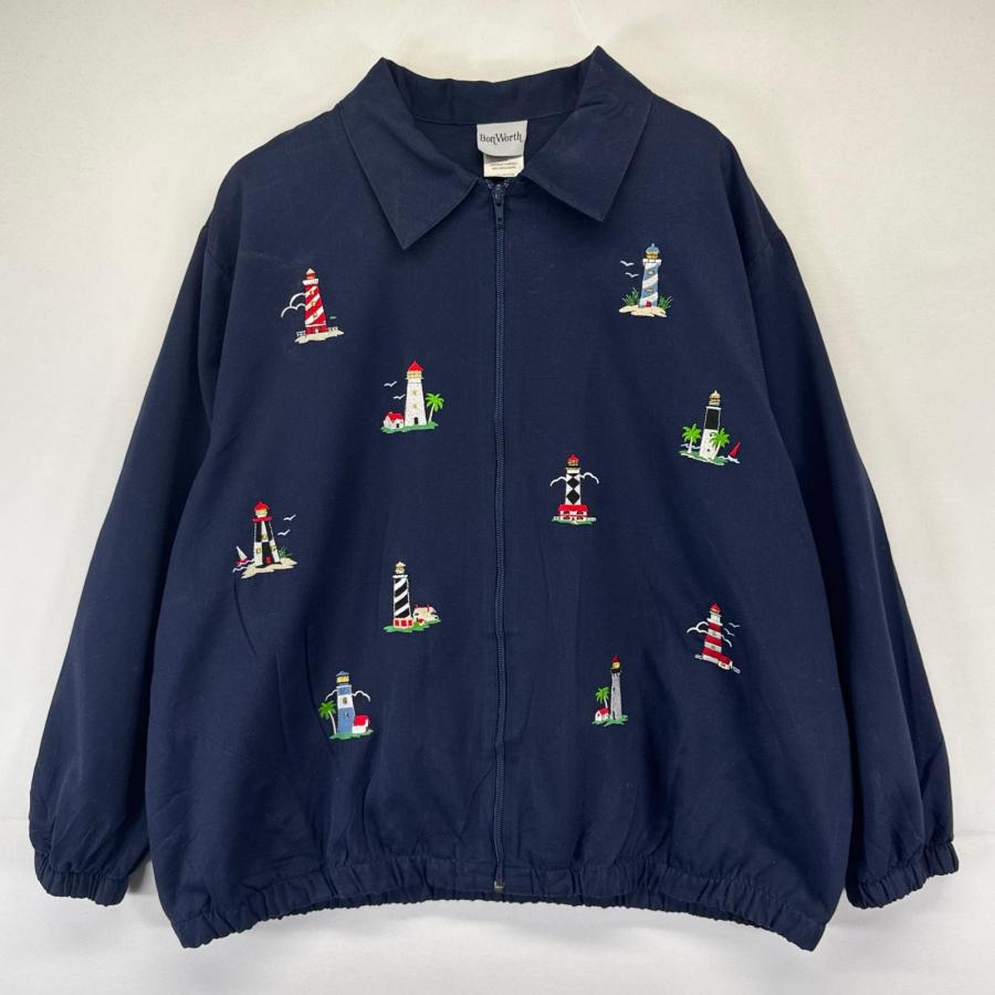 古着 ボンワース Bon Worth ジャケット スウィングトップ フルジップ 